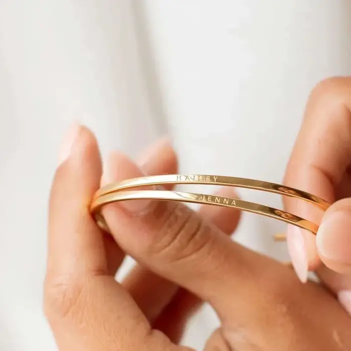 Couple graver nom texte Bracelet personnalisé
