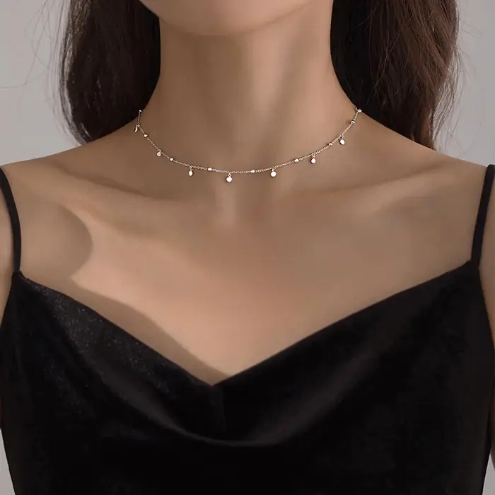Colliers ras du cou pour femmes, en argent Sterling 925 véritable, ronds géométriques irréguliers, c
