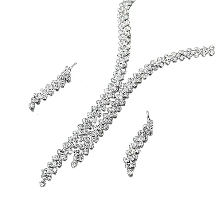 Style coréen à la mode frange collier boucle d'oreille ensemble de bijoux de luxe mariée robe