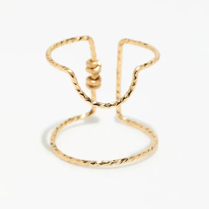 Bague pour ongles faite à la main en or 14K, bague tressée de luxe, bijoux personnalisés de créateur