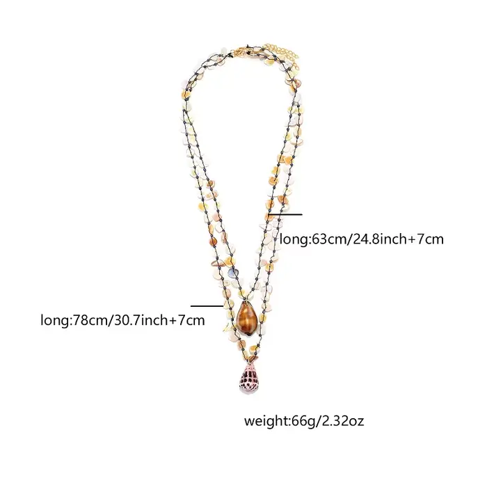 Collier multicouche avec pendentifs coquillages, longue chaîne, cadeaux pour femmes et filles, bijoux tendance, vente chaude, cadeau de fête, nouveau style 2026