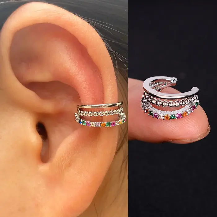 Boucles d'oreilles à Clip en Zircon pour femmes