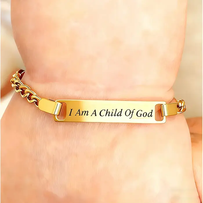 Bracelet en acier inoxydable plaqué or 18 carats pour enfants
