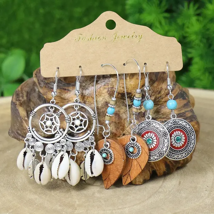 Boucles d'oreilles géométriques en émail coloré Boho pour femmes, goutte d'eau ronde rétro, bijoux fantaisie, accessoires de fête pour filles, cadeau, occasions spéciales