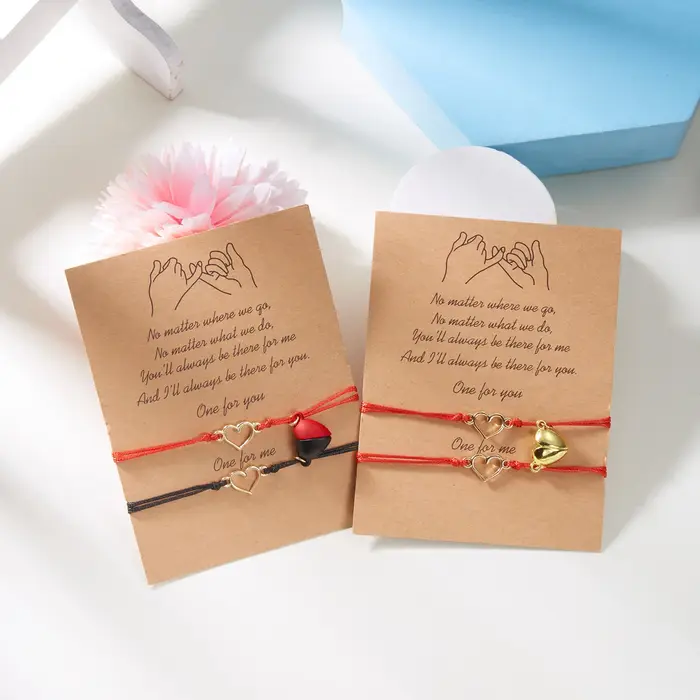 Ensemble de bracelets coeur magnétique pour femme
