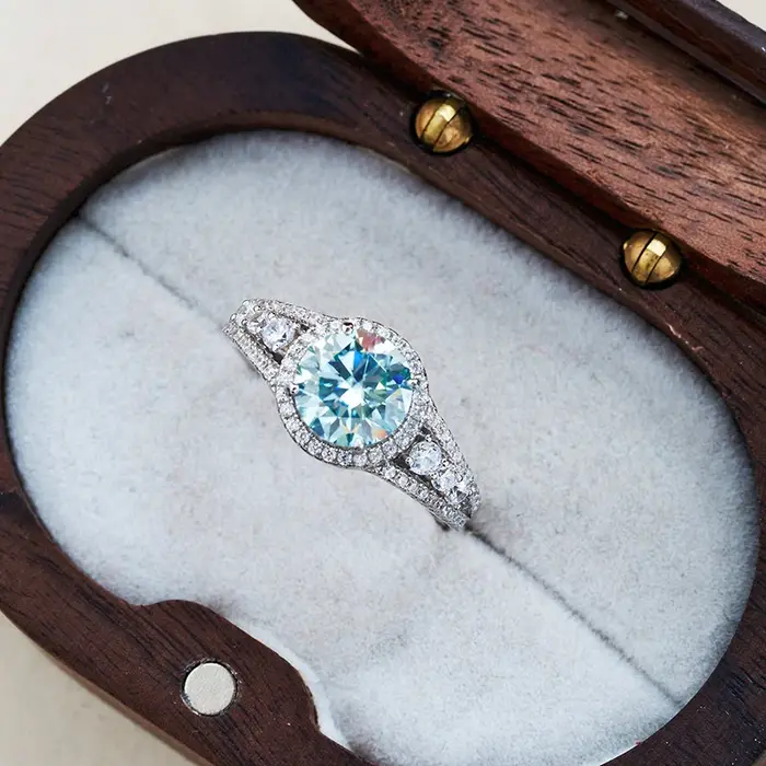 PomerceJelly-Bague Moissanite pour Femme