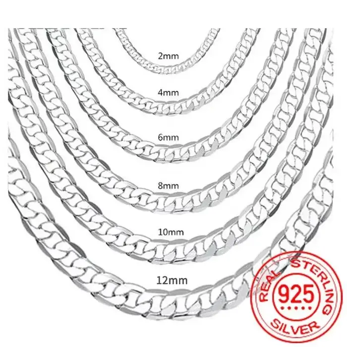 Collier en argent Sterling 925 pour hommes et femmes