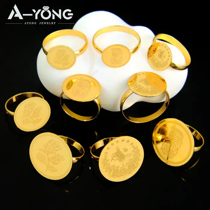 Bagues de pièces de monnaie turques plaquées or 18 carats