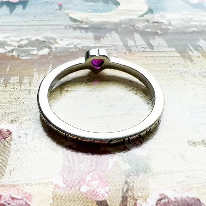 Bague Solitaire coeur rose Style européen
