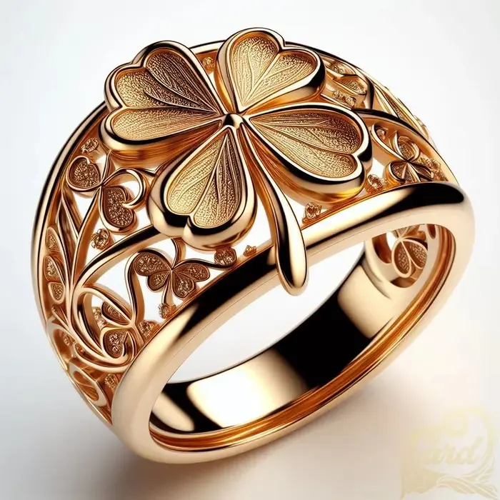 Bague élégante en forme de trèfle à quatre feuilles