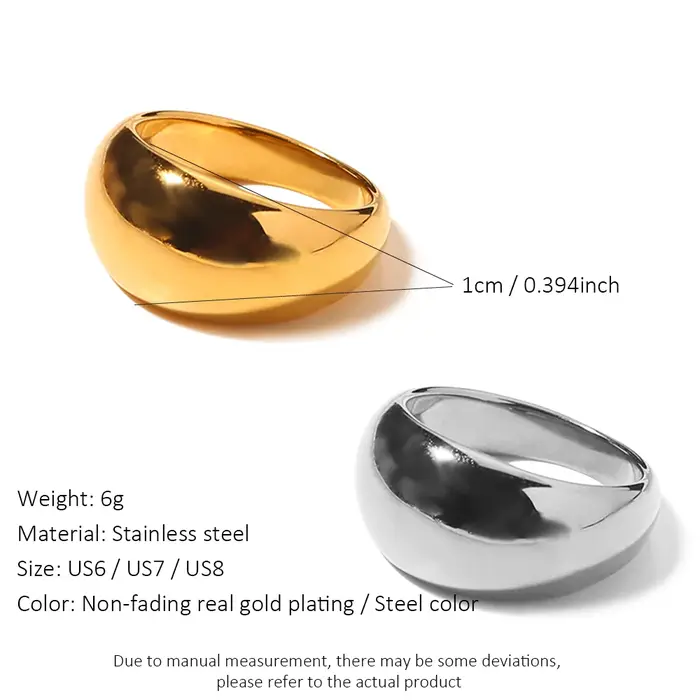 Bague Simple en acier inoxydable pour femmes