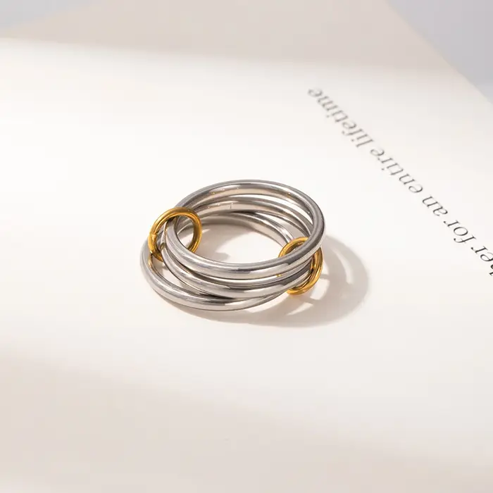 ANENJERY or argent couleur creux circulaire Zircon anneau pour femmes hommes personnalité nouvelle t
