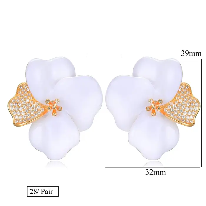 Missvikki-Boucles d'oreilles design de fleurs de bégonie