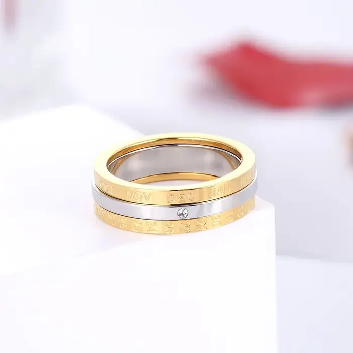 Bague rotative en cristal pour femmes
