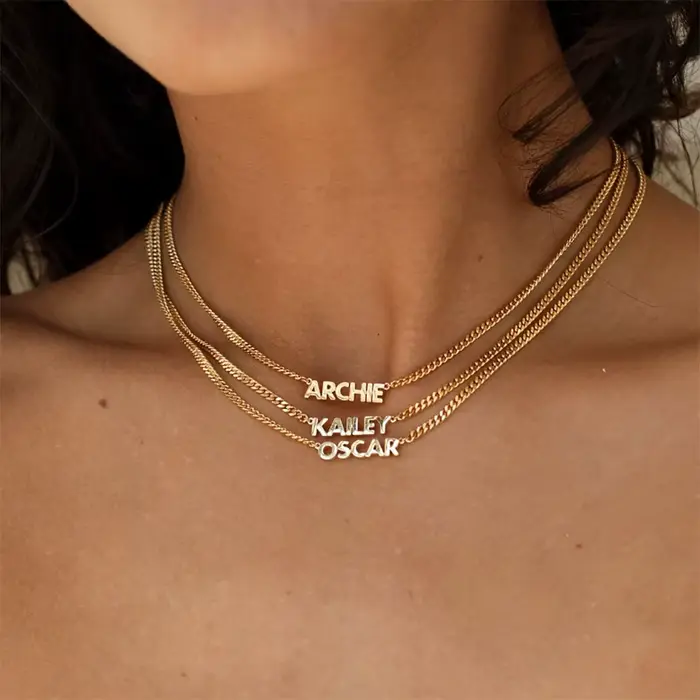 Collier personnalisé avec gourmette pour femme, document en or personnalisé, colliers en acier inoxy