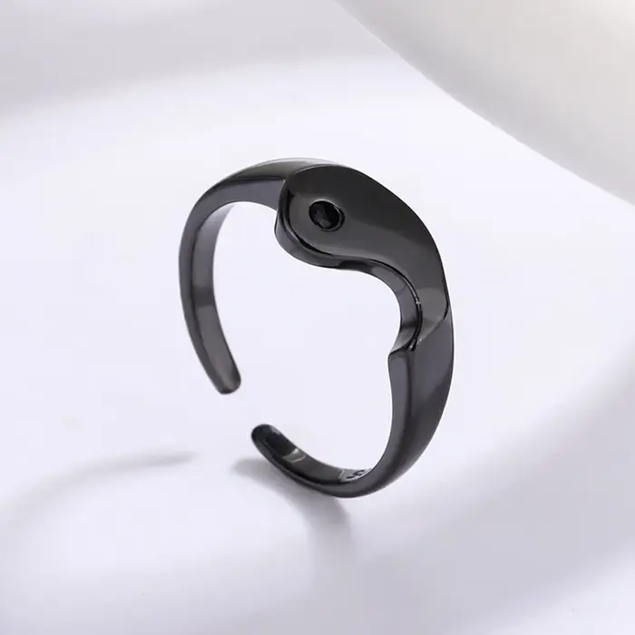 Bagues de Couple Yin Yang PIXNOR pour Occasions Spéciales Unisexes Délicates Minimalistes pour Cadeaux d'Amour Occasionnels