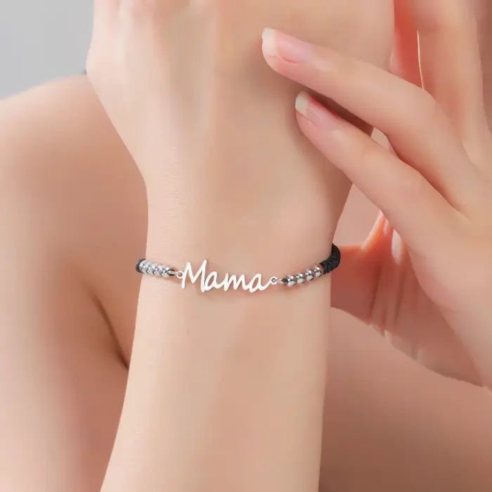Bracelets pour femmes en corde cirée et perles