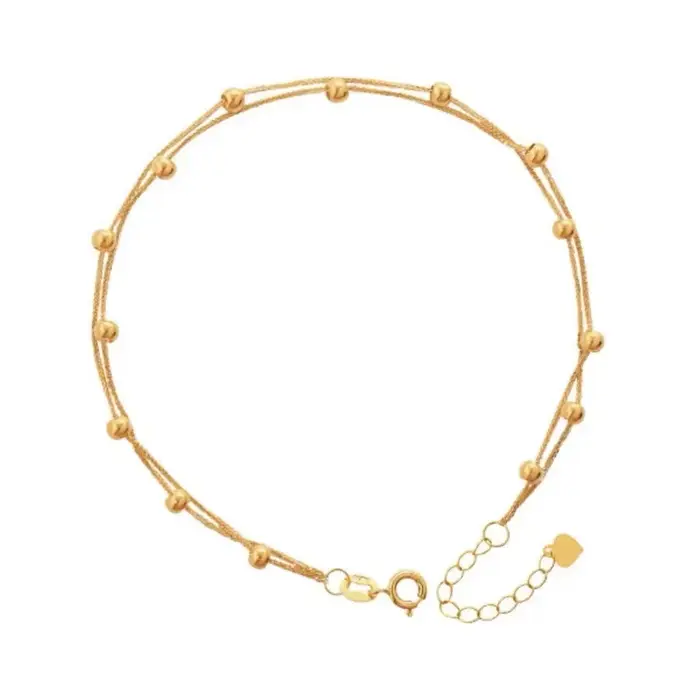 Bracelet en or 18 carats Ciel étoilé Bracelet en or Au750 Chaîne simple Porte-bonheur Petites perles