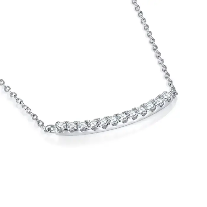 M-JAJA Moissanite sourire pendentif collier diamant collier pour femmes 18K plaqué or S925 en argent Sterling fête bijoux fins cadeau