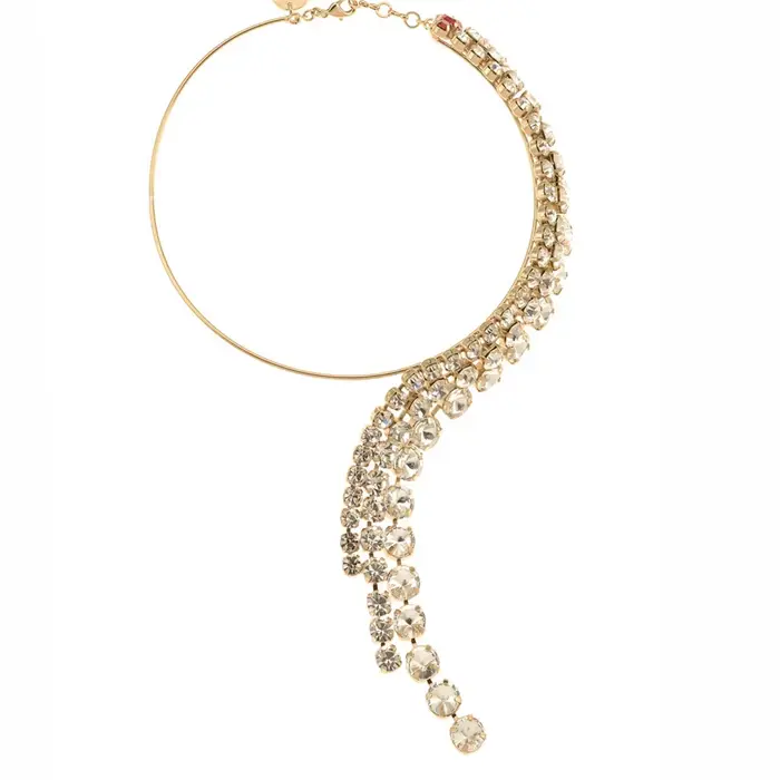 Collier ras du cou en biscuits pour femme, bijoux en cristal, gland exagéré, tour de cou, accessoire