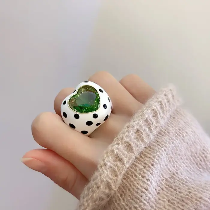Bague en cristal incrustée de vaches pour femmes, mode coréenne