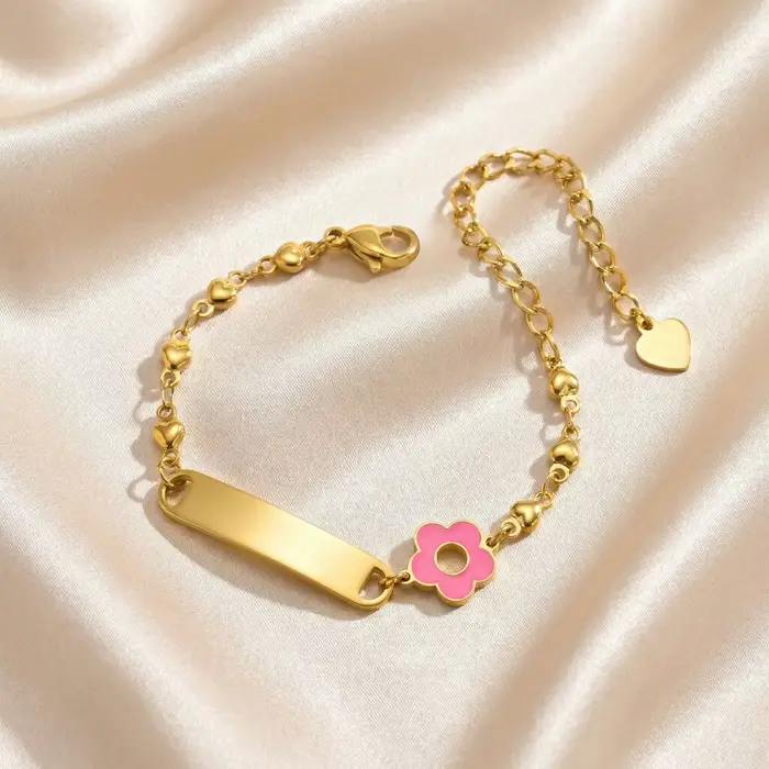 Bracelet personnalisé avec le nom du bébé, plaqué or 18 carats, bracelets d'identification personnal