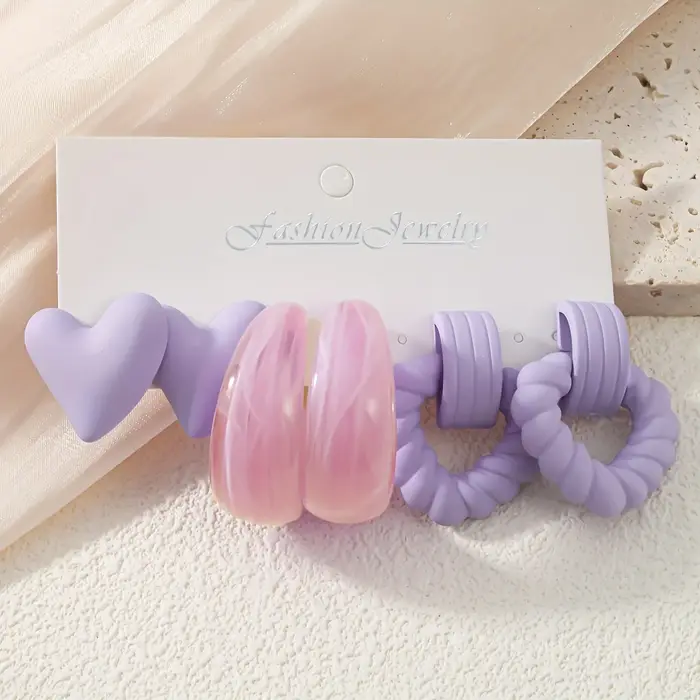 3 paires de boucles d'oreilles pendantes de Style rétro classique