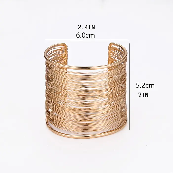 Cadeau de la Saint-Valentin : un bracelet d'ouverture en forme de C en fil d'acier évidé multicouche