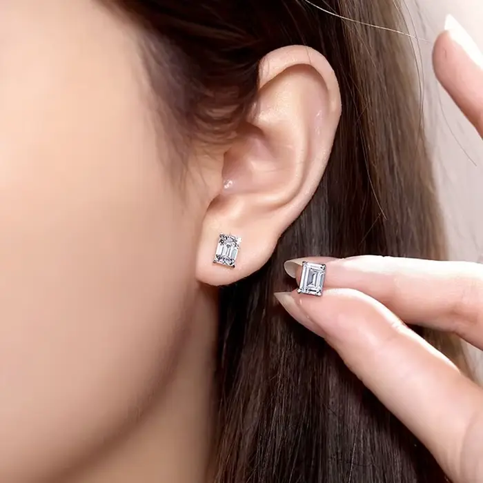 Boucles d'oreilles en moissanite taille marquise D VVS1, plaquées argent 925 avec certificat GRA, bijoux de mariage exquis pour femmes