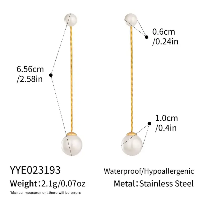 Boucles d'oreilles pendantes Miia à longues franges et perles, style simple et raffiné, tendance et 