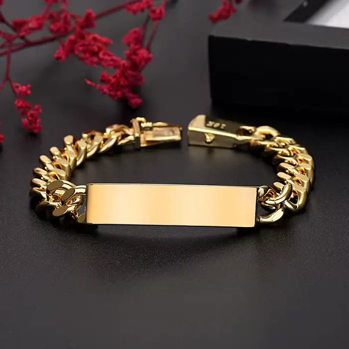 Bracelets en chaîne couleur or 18 carats pour hommes et femmes, bijoux de haute qualité à la mode, cadeaux de fête de mariage et de noël, vente en gros, 10mm
