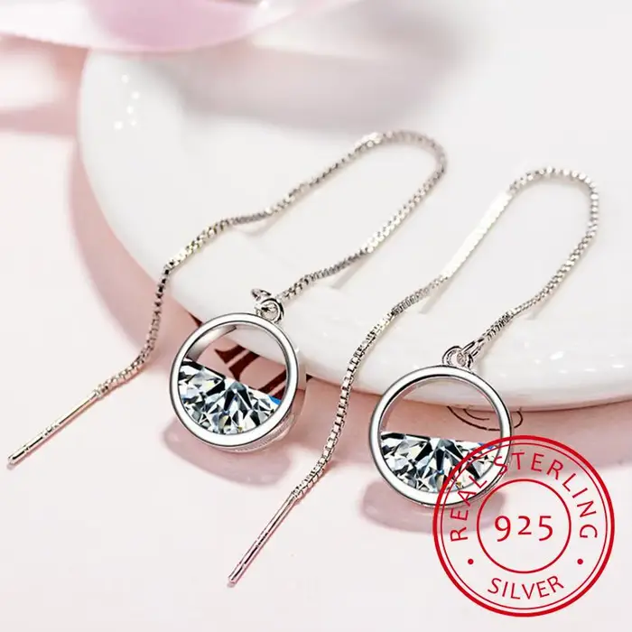 925 Sterling Silver Dazzling CZ contre-indiqué conia Charm Boucles d'oreilles rondes pour les femmes