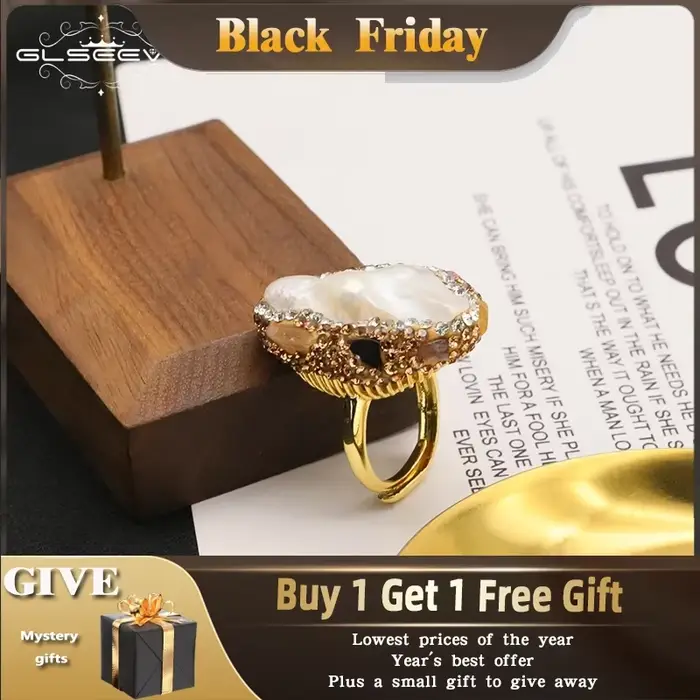 Bague en Perles Baroques Naturelles pour Femme
