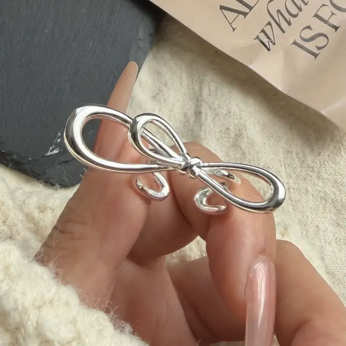 Bagues en argent Sterling 925 pour femmes, faites à la main, réglables, simples, en forme de grand n