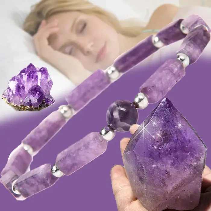 Bracelet amincissant en améthyste naturelle pour femmes