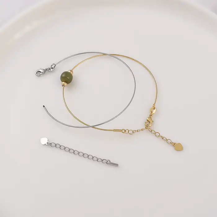 Bracelet en laiton plaqué or 14 carats pour femmes