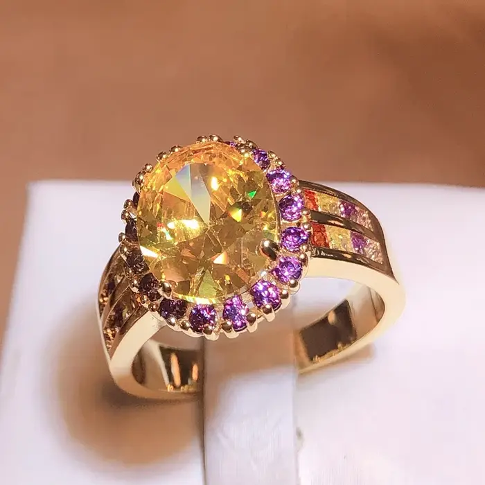 Bague Citrine tendance pour femmes