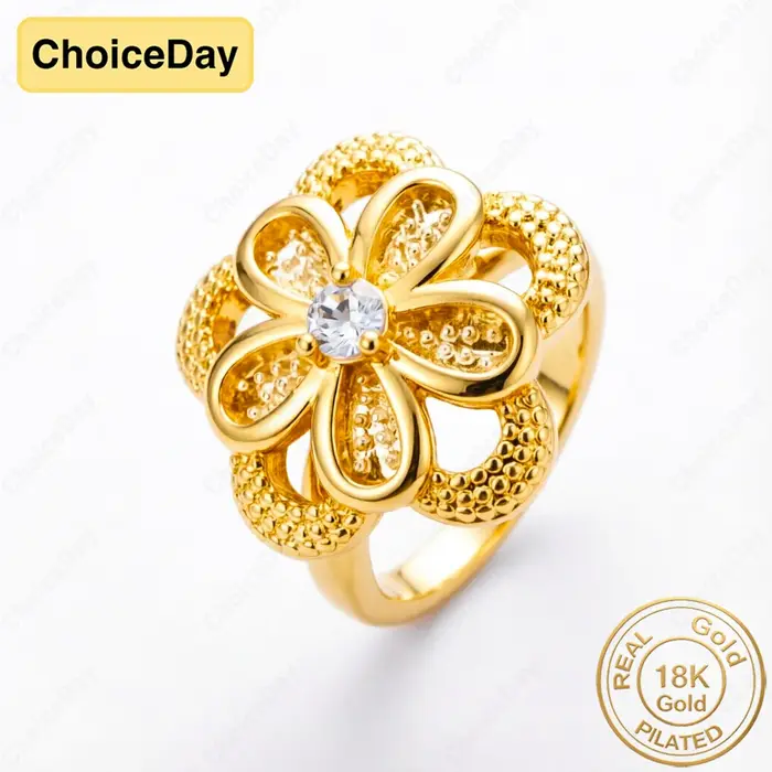 Bague en zircon plaqué or 18 carats, luxueuse et exquise, pour femmes, accessoires de bijoux, cadeau