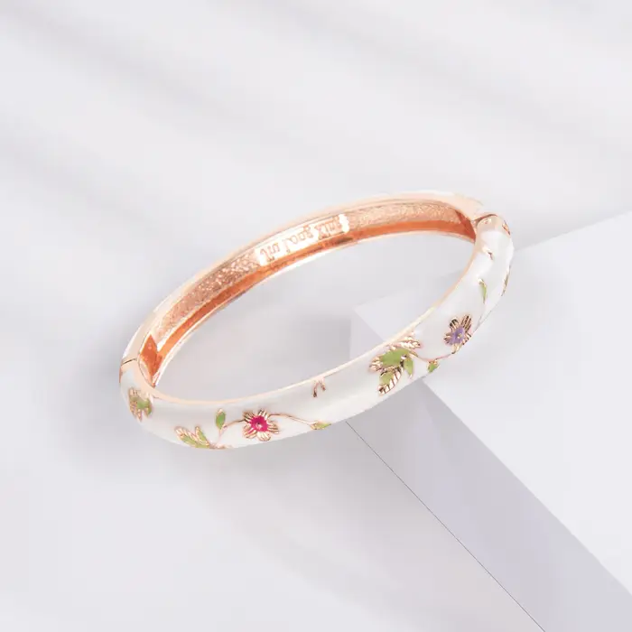 Bracelet en émail coloré pour femmes, bracelet à main rose doré, bijoux africains cloisonnés, cadeau de fête des mères, occasion spéciale pour femme