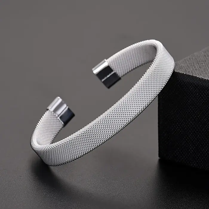 Bracelet manchette en argent sterling 925 de haute qualité