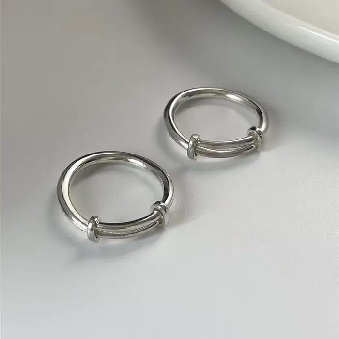 PONYKISS – bague réglable couleur argent pour femmes