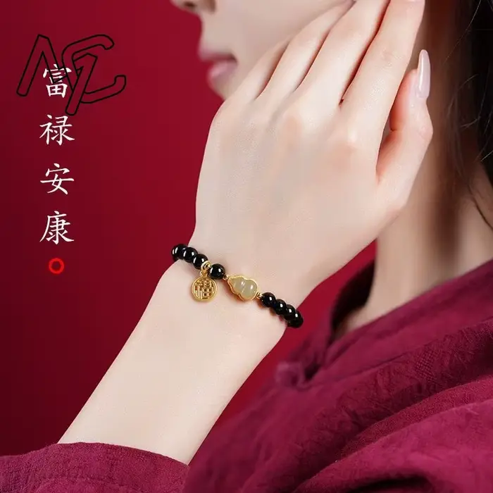 Bracelet en perles de jaspe avec pierres précieuses naturelles