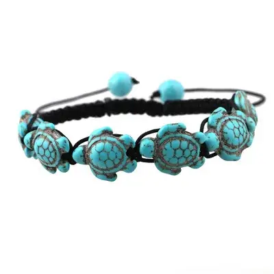 Bracelet tortue bohème tissé à la main