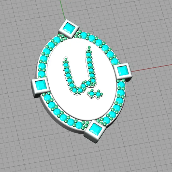 Collier arabe personnalisé pendentif en diamant plaqué or 3D18k