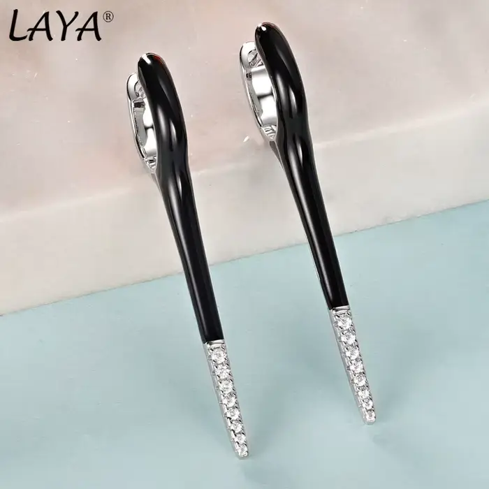 Laya – boucles d'oreilles irrégulières en argent Sterling 925 pour femmes, Zircon de haute qualité, 