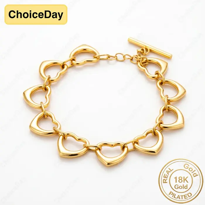 Bracelet d'amour ajouré exquis plaqué or 18 carats, charmant, pour femme, cadeau de mode, accessoire