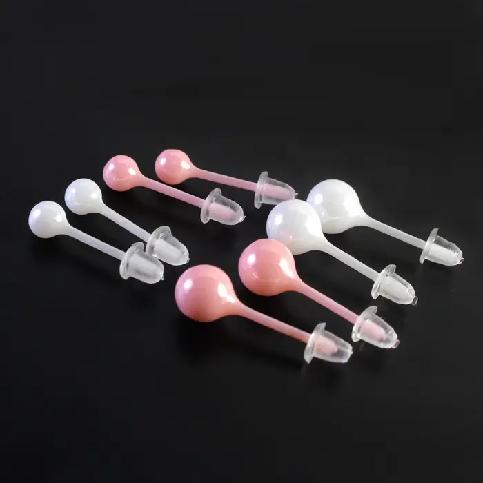 Boucles d'oreilles en céramique rose et blanche brillantes pour filles et femmes élégantes pour toutes les occasions