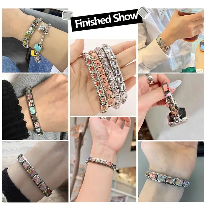 Bracelet à maillons à breloques italiens
