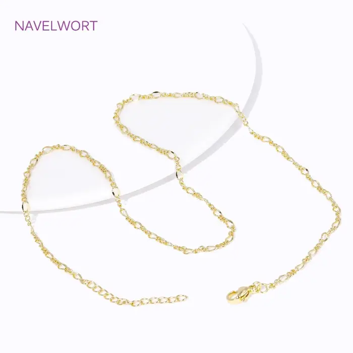 Collier en laiton plaqué or 18 carats pour femmes