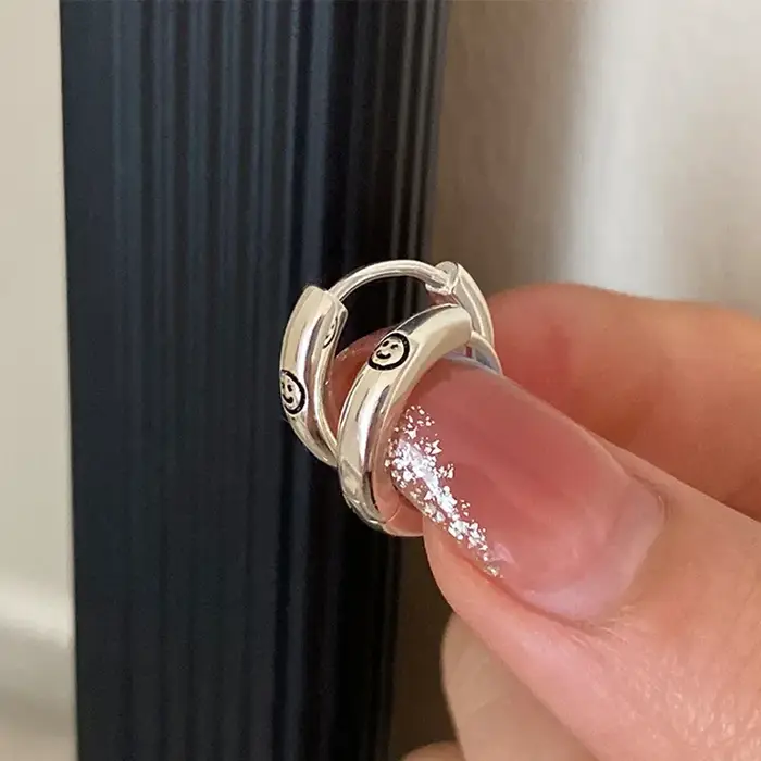 Boucles d'oreilles étoile rétro en argent 925 véritable pour femmes